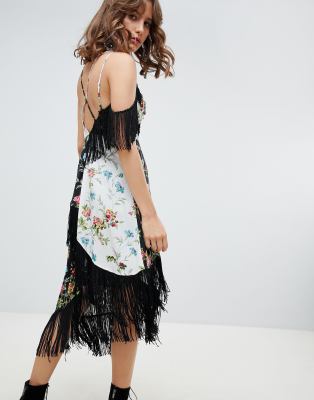 asos design fringe dress