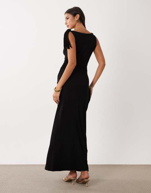 asos fringe midi dress ASOS DESIGN embellished velvet fringe midi dress in black