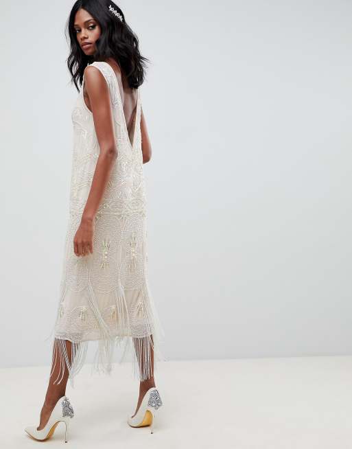 Asos fringe 2025 wedding dress