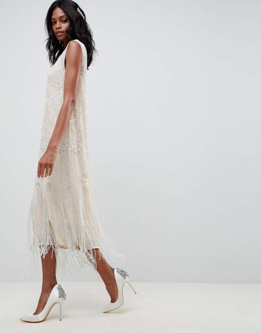 Asos edition fringe store maxi wedding dress