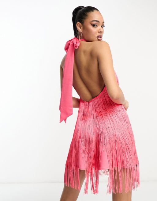 Pink store fringe playsuit