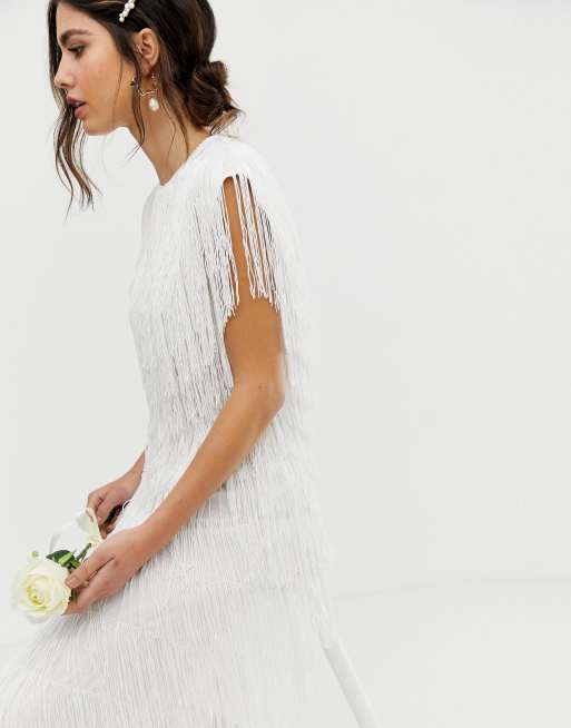 Asos edition fringe store maxi wedding dress