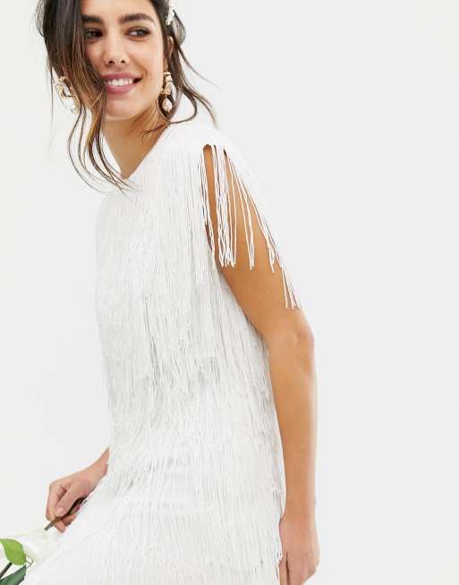 Asos edition fringe store maxi wedding dress