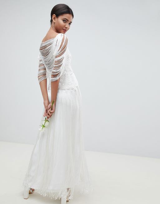 Asos edition deco embellished wedding clearance dress