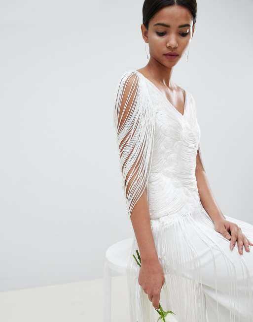 Asos fringe 2025 wedding dress