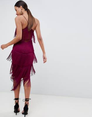 mesh fringe dress