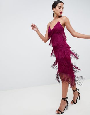 asos design fringe dress