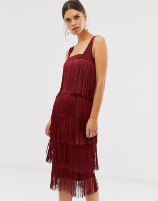 midi dress with fringe