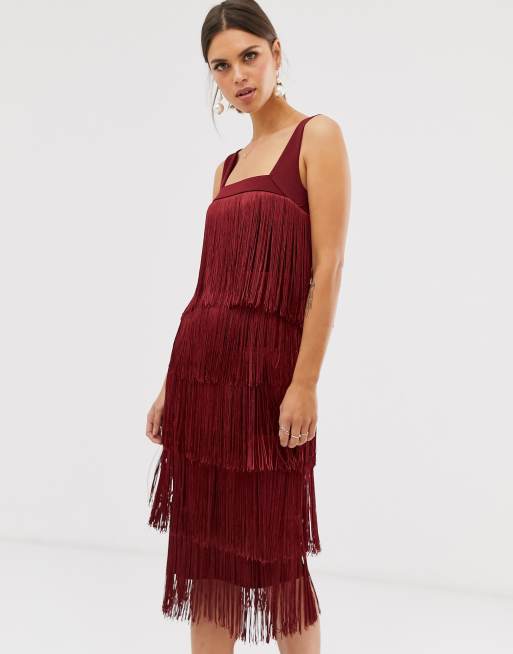 ASOS DESIGN fringe midi dress | ASOS