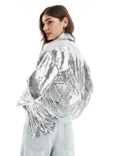 Asos sequin jacket best sale