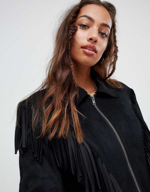 Asos hot sale fringe jacket