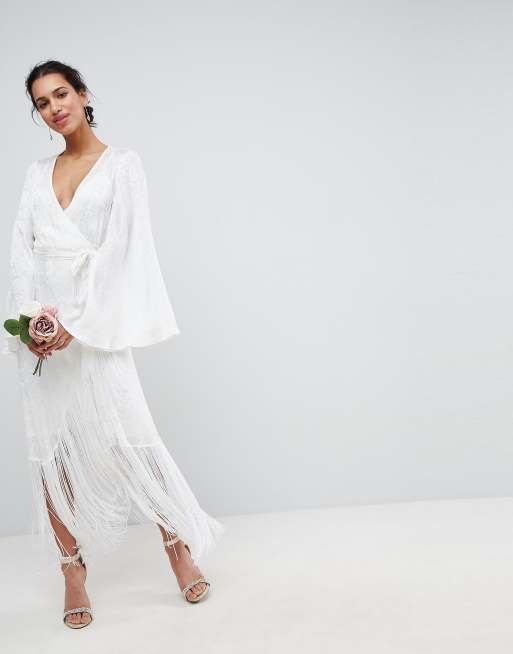 Asos fringe wedding discount dress