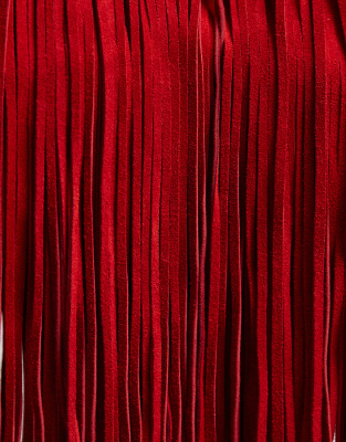 Asos Design Fringed Clutch Bag In Red