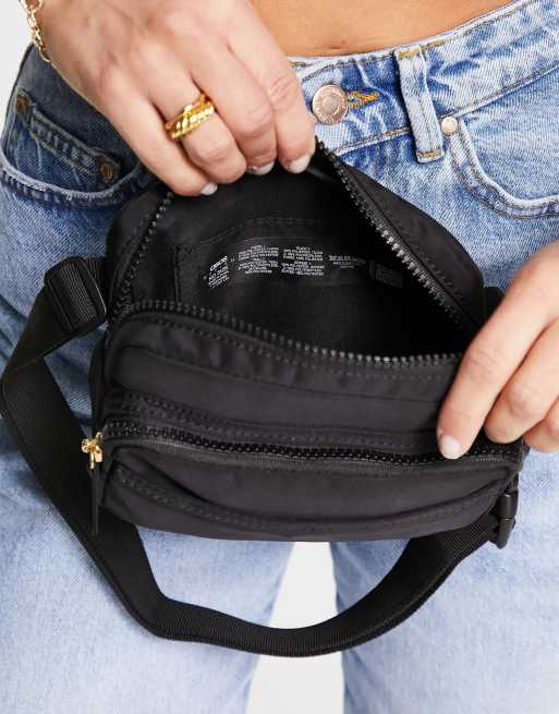 ASOS DESIGN front pocket bum bag in black