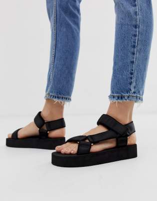 black sporty sandals
