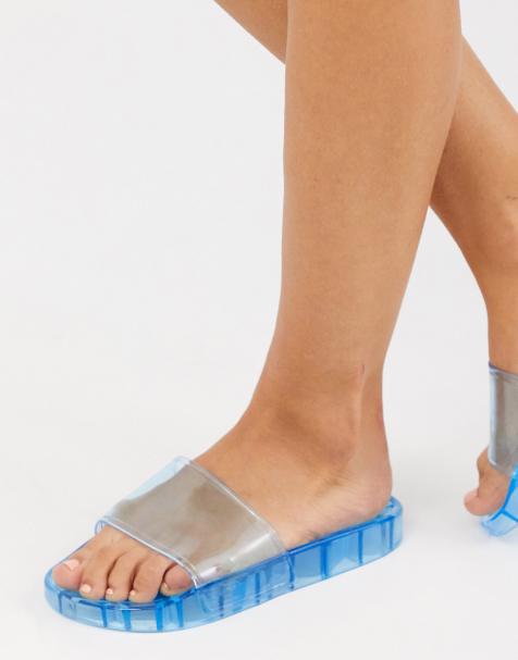 ASOS DESIGN – Frost – Badesandalen in Blau