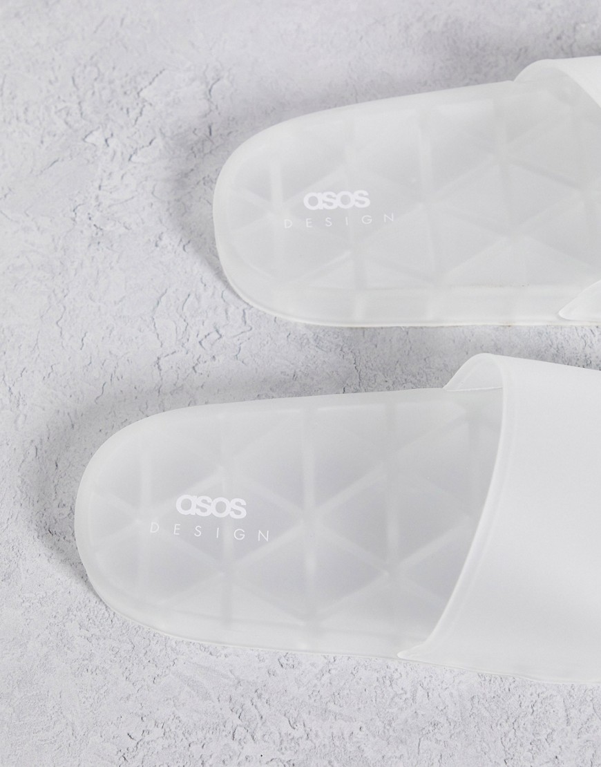 Frost - Sliders da piscina trasparenti ghiaccio-Trasparente - ASOS DESIGN infradito donna Trasparente - immagine2
