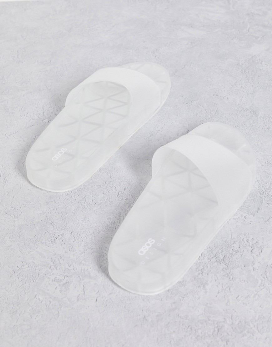 Frost - Sliders da piscina trasparenti ghiaccio-Trasparente - ASOS DESIGN infradito donna Trasparente - immagine1