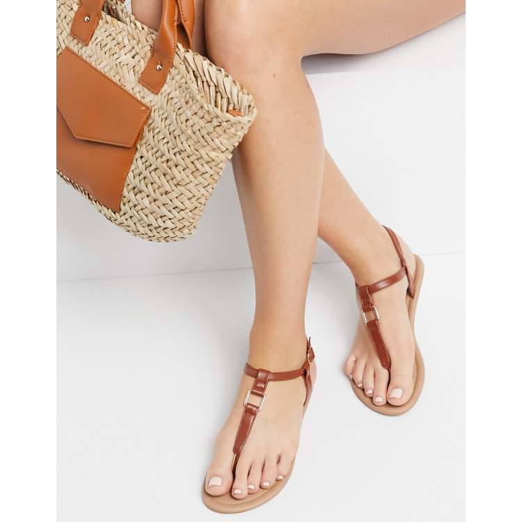 Asos tan flat store sandals