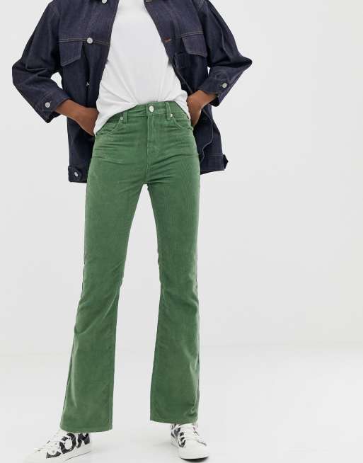 Sage Green Cord Flare Trouser, Trousers