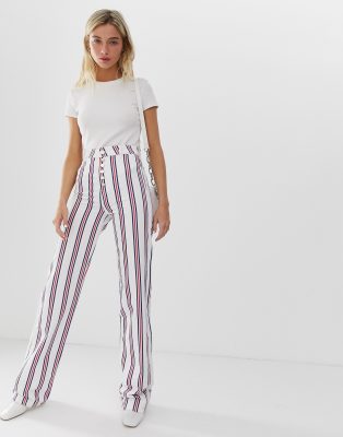 striped flare jeans