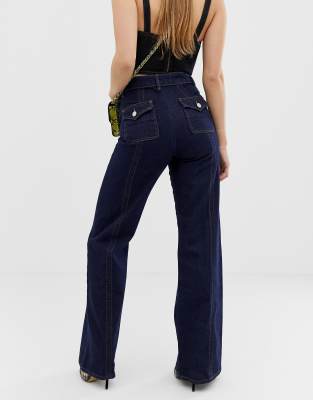 flare jeans with front seam