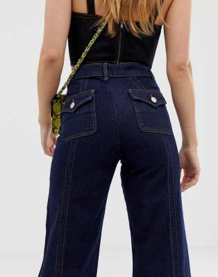 flare jeans with front seam