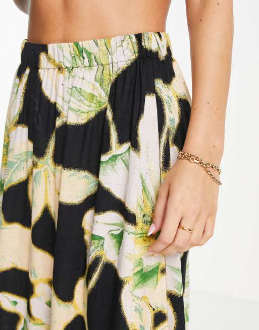 ASOS DESIGN full maxi skirt in bright tropical print (part of a set)  , 3 of 4