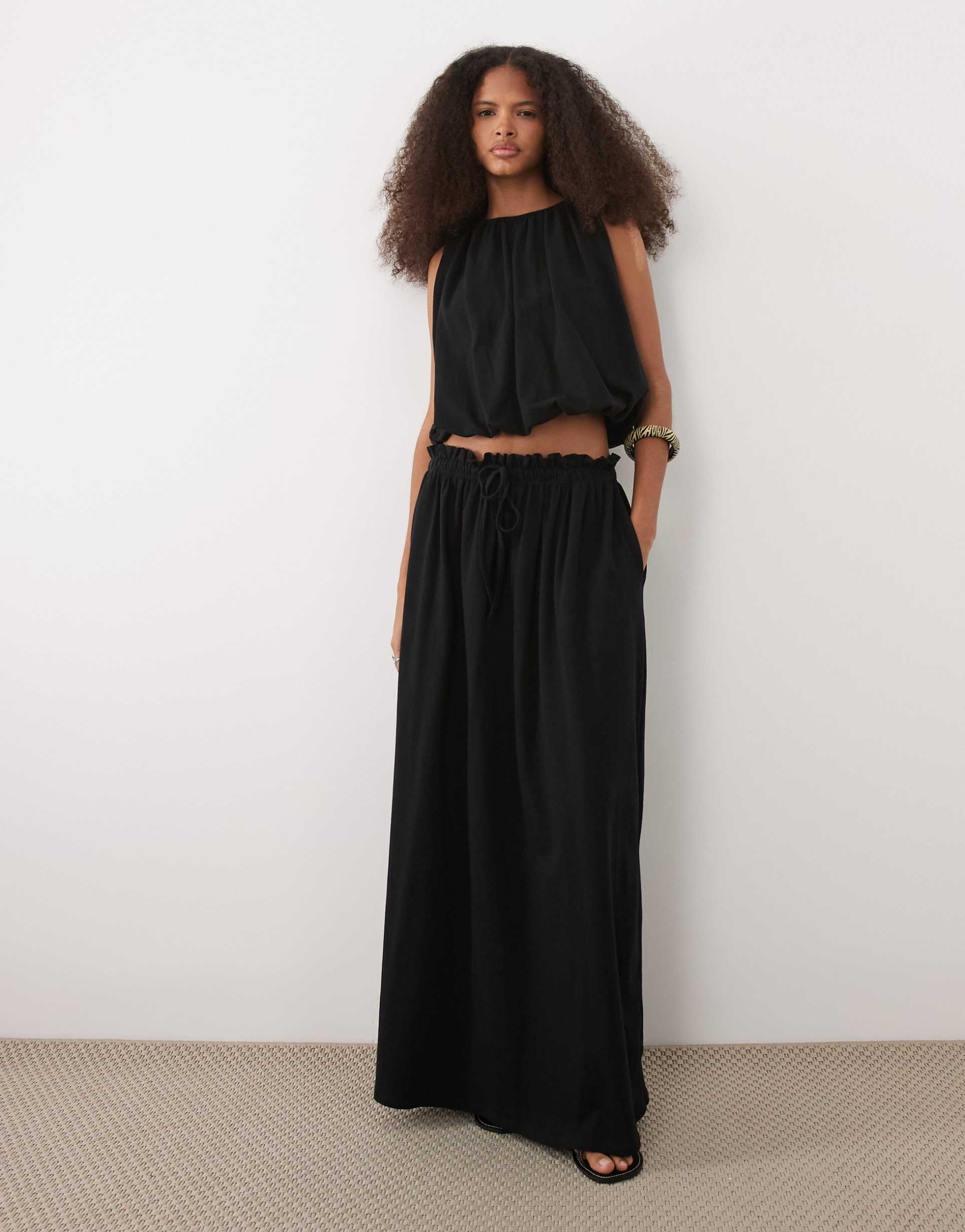 asos design full skirt in black - part of a set