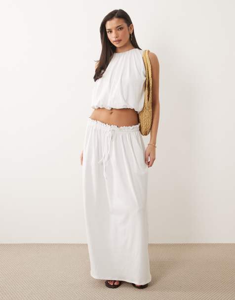 ASOS DESIGN full skirt in white (part of a set) - view 1