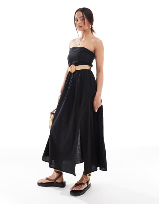 Asos midi dress with full skirt and belt best sale