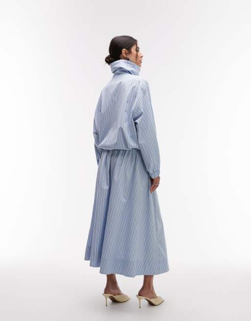 ASOS DESIGN full volume maxi skirt in blue stripe