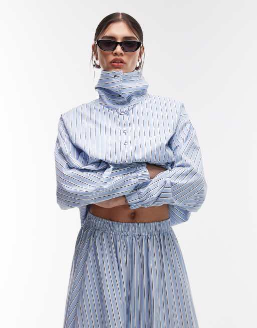 【DIRDDY】 DRAPED TWO STORY SKIRT - BLUE IVORY 3_dec20ee7-7a11-46d0-adae-