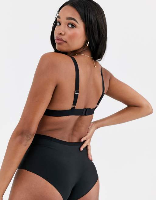 ASOS DESIGN Fuller Bust 3 pack microfibre triangle bra - BLACK, 2 of 4
