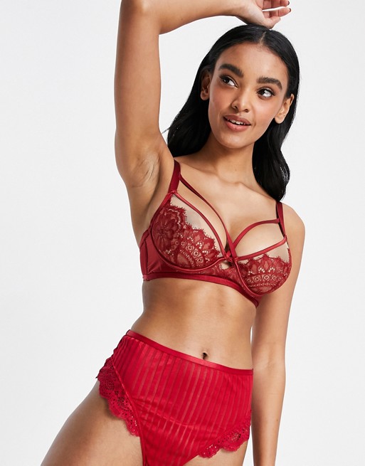 ASOS DESIGN Fuller Bust Aria underwire bra with strapping