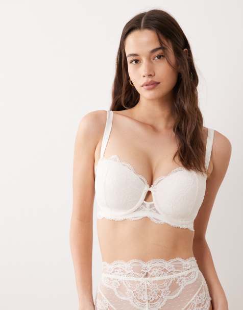 ASOS DESIGN – Fuller Bust – Bridal – Lola – Balconette-BH aus Spitze in Elfenbeinweiß mit Bügel - view 1