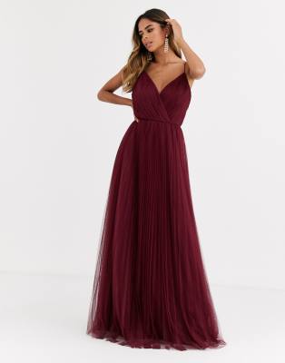 asos design soft tulle maxi dress