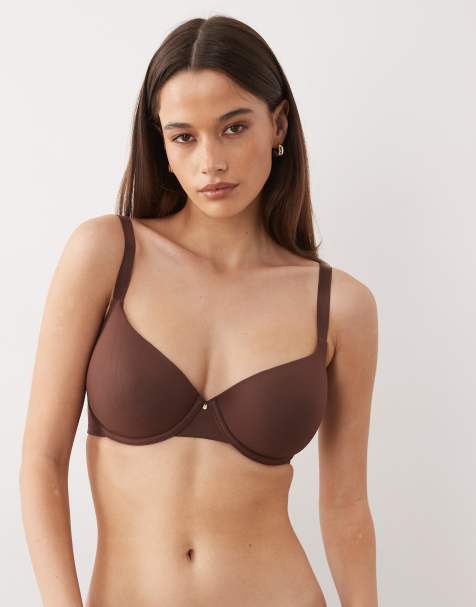 ASOS DESIGN Fuller Bust - Chokoladebrun formstøbt T-shirt-BH - view 1