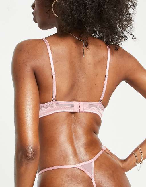 ASOS DESIGN Fuller Bust - Cleo - Støvet lyserød BH med bøjle og højglans i satin, 2 af 4