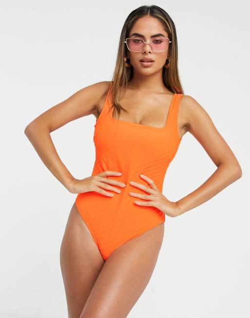 Asos cheap orange swimsuit