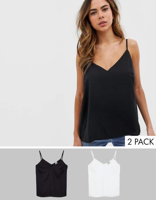 Asos Design Fuller Bust Eco Swing Cami With Double Layer 2 Pack Asos