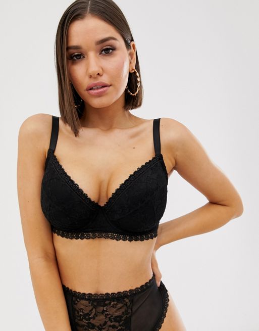 Asos Design Fuller Bust Everly Lace Padded Balconette Underwire Bra Asos 