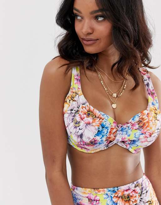 ASOS DESIGN Fuller Bust Exclusive – Bikini: góra z głębokim, skręconym dekoltem i dół, 2 z 3