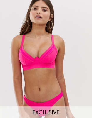 neon pink underwire bikini top