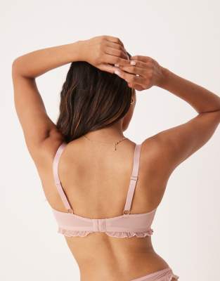 Asos Design Fuller Bust Jessie Spot Embroidery Frill Underwired Bra