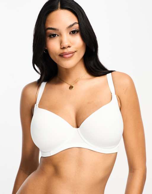 ASOS DESIGN Fuller Bust microfibre moulded t-shirt bra in white