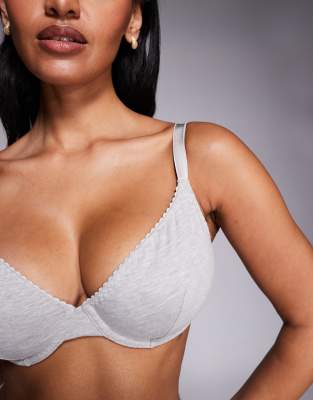 Asos Curve Asos Design Fuller Bust Mila Underwire Bra In Gray