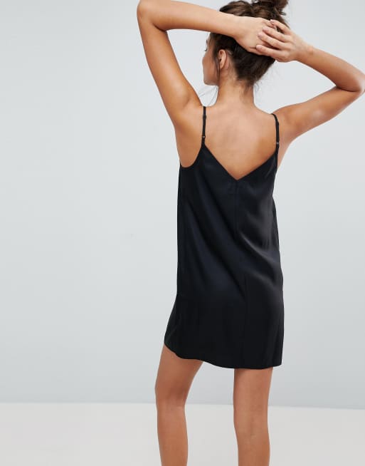ASOS DESIGN - Fuller Bust mini cami slip-kjole i sort, 2 af 4