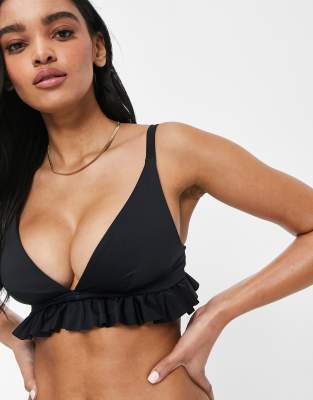 ASOS DESIGN Fuller Bust mix and match underwired bikini top in black