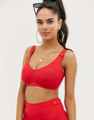 asos red crop top